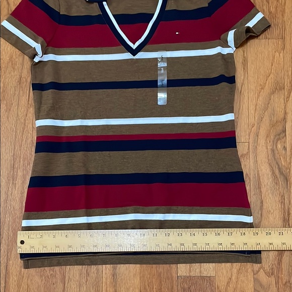 Tommy Hilfiger Striped Polo Shirt - Multicolor Ladies Size Small Collar NWT - Picture 6 of 10